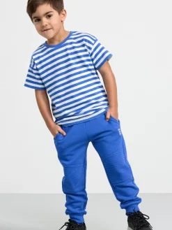 Toppar & T-Shirts>Lindex Randig Topp Med Kort Arm Dk Blue