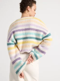 Tröjor & Cardigans>Lindex Randig Troja Light White