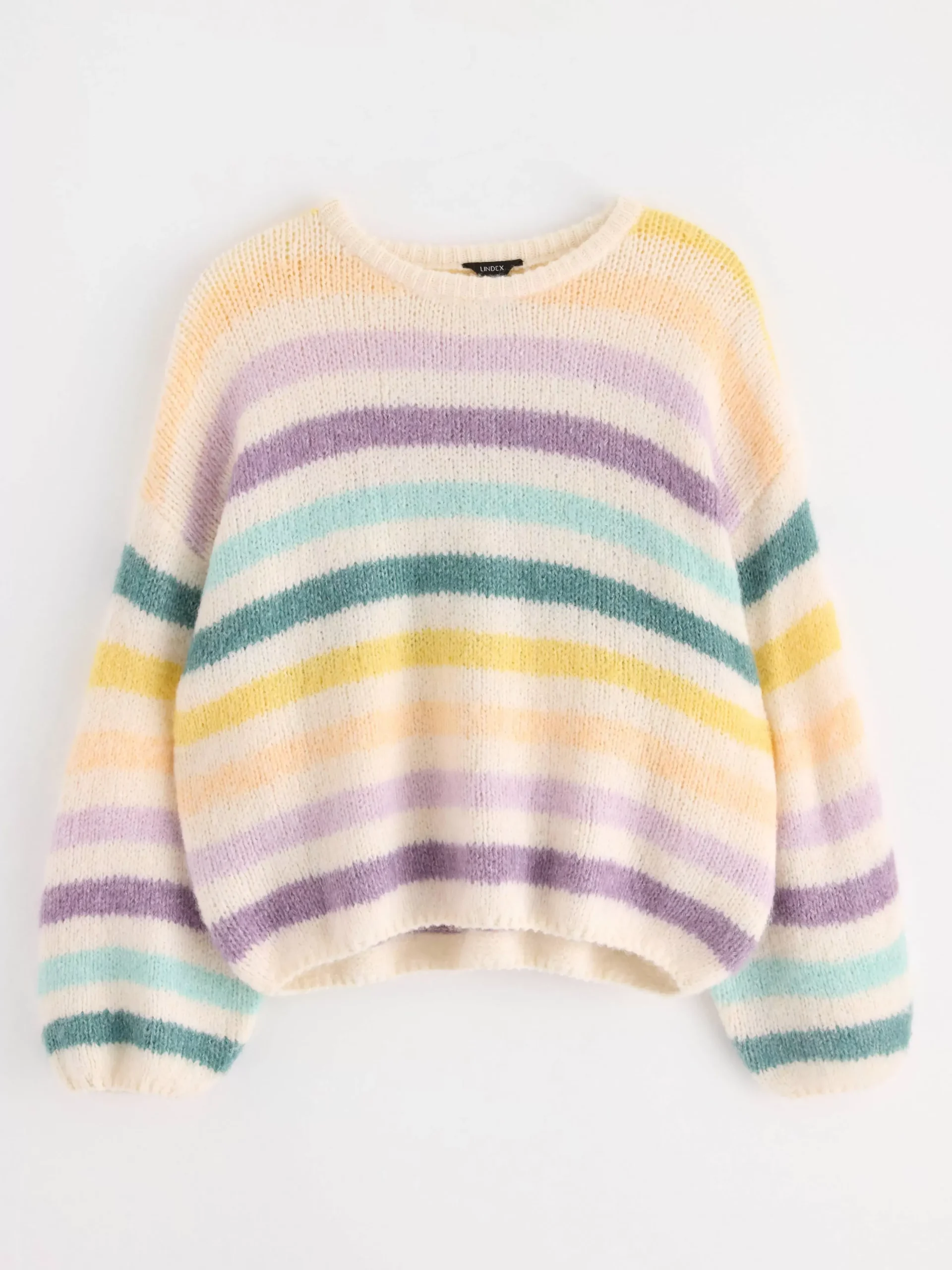 Tröjor & Cardigans>Lindex Randig Troja Light White