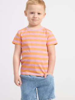 Toppar & T-Shirts>Lindex Randig T-Shirt Light Dusty Orange