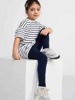 Toppar & T-Shirts>Lindex Randig T-Shirt I Oversizemodell Dark Navy
