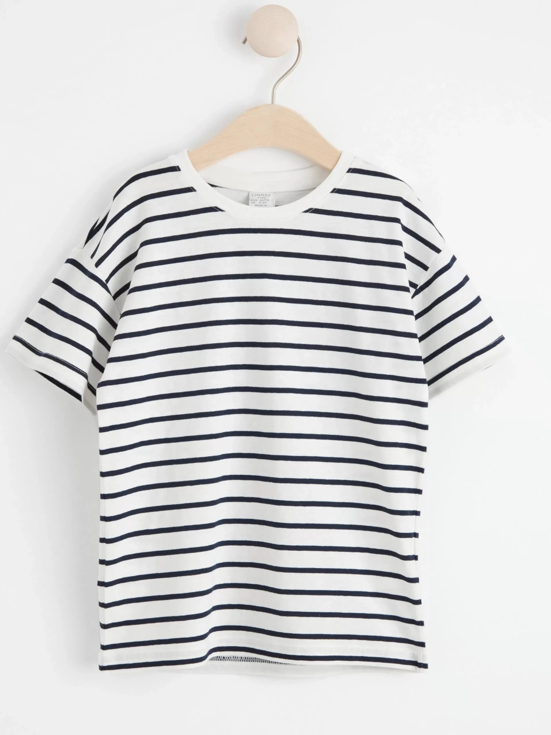 Toppar & T-Shirts>Lindex Randig T-Shirt I Oversizemodell Dark Navy