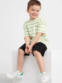 Toppar & T-Shirts>Lindex Randig T-Shirt I Oversize-Modell Light Dusty White