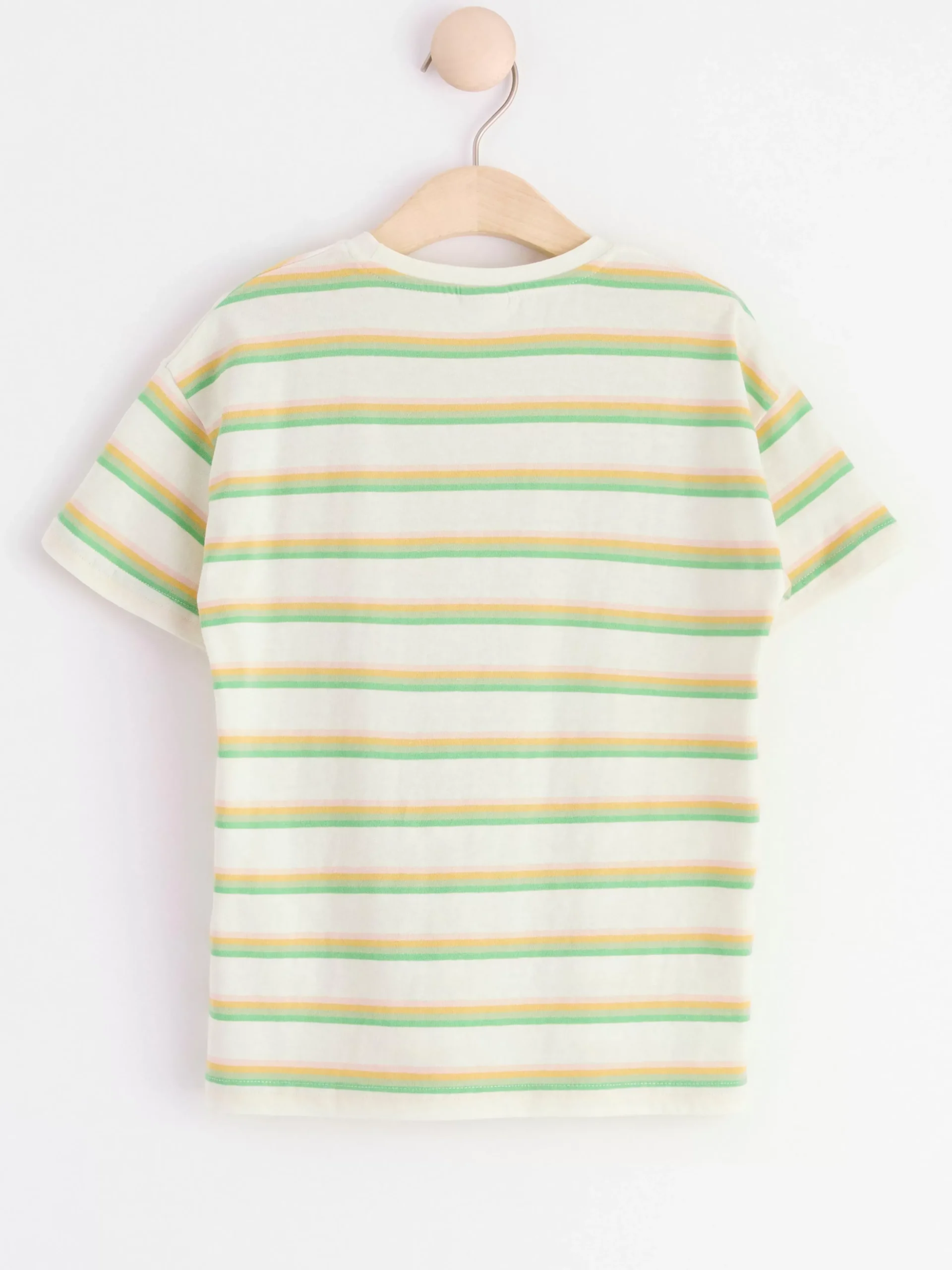Toppar & T-Shirts>Lindex Randig T-Shirt I Oversize-Modell Light Dusty White