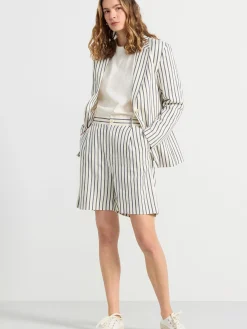 Shorts & Cykelbyxor>Lindex Randiga Shorts Med Hog Midja Off White