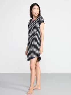 Nattplagg>Lindex Randigt Nattlinne Black