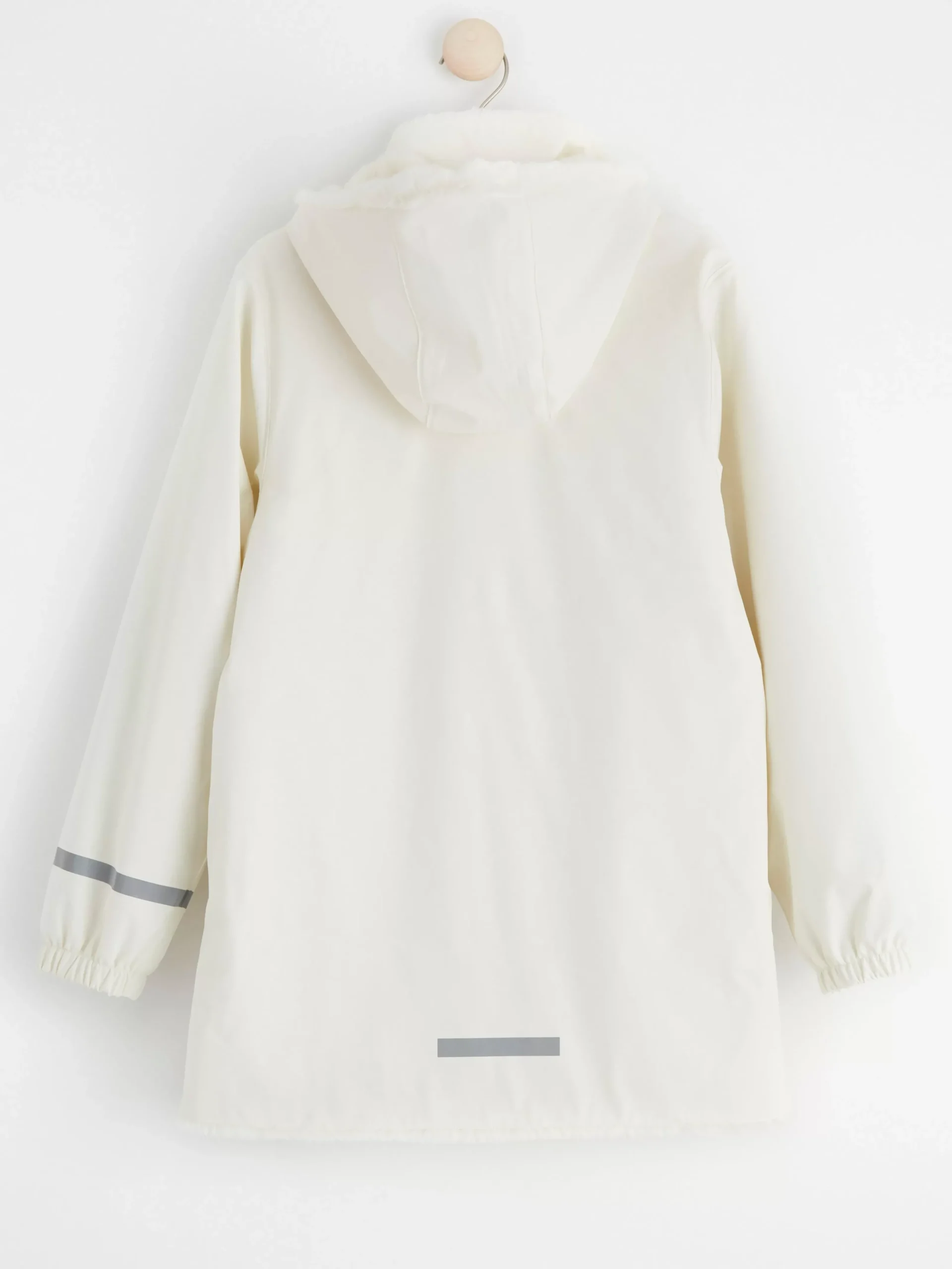 Ytterkläder>Lindex Regnjacka Med Fuskpalsfoder Light Dusty White