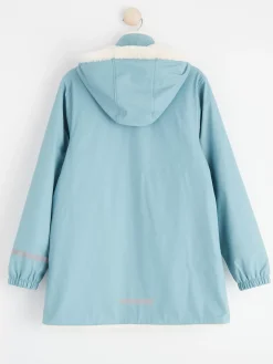 Ytterkläder>Lindex Regnjacka Med Fuskpalsfoder Light Dusty Turquoise