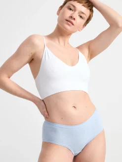 Trosor>Lindex Regular Waist Trosa I Bomull Light Blue Melange