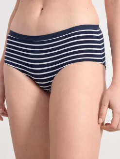 Trosor>Lindex Regular Waist Trosa Med Rander Navy