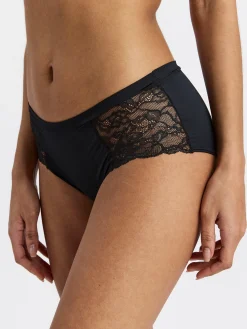Trosor>Lindex Regular Waist Trosa Med Spets Black