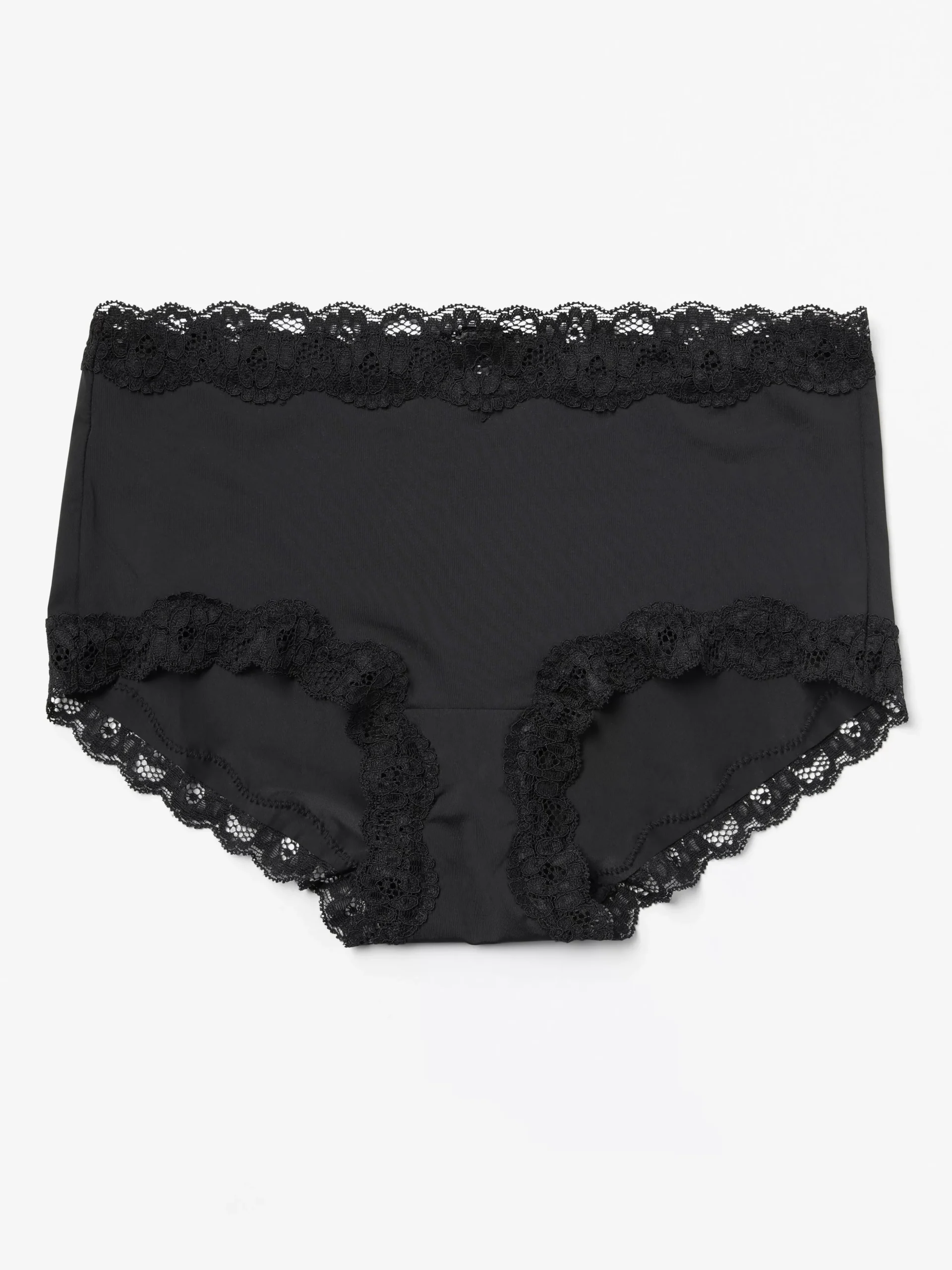 Trosor>Lindex Regular Waist Trosa Med Spetskant Black