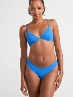Badkläder>Lindex Ribbad Bikini Bh Utan Vaddering Med Bygel Blue