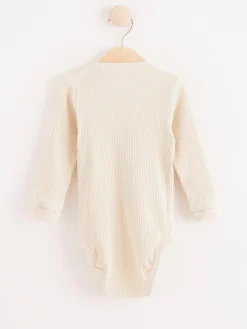 Bodies>Lindex Ribbad Body Med Lang Arm Light Beige