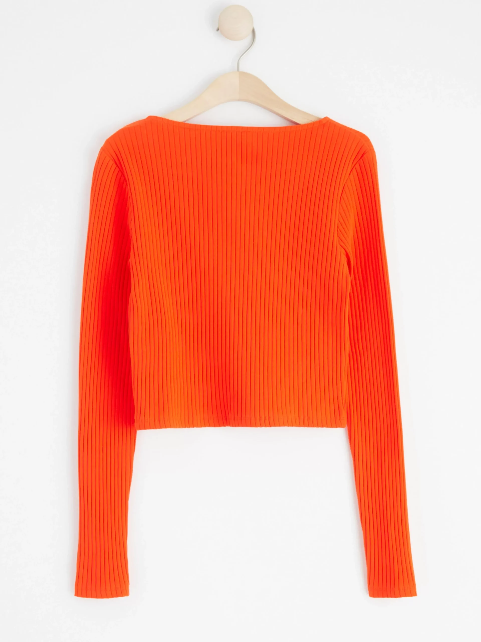 Toppar & T-Shirts>Lindex Ribbad Cardigan Strong Orange