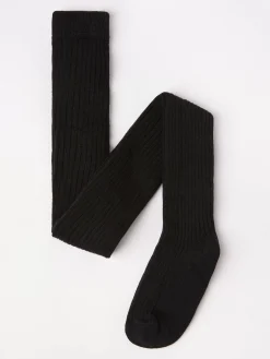 Underkläder>Lindex Ribbad Grovstickad Strumpbyxa Black