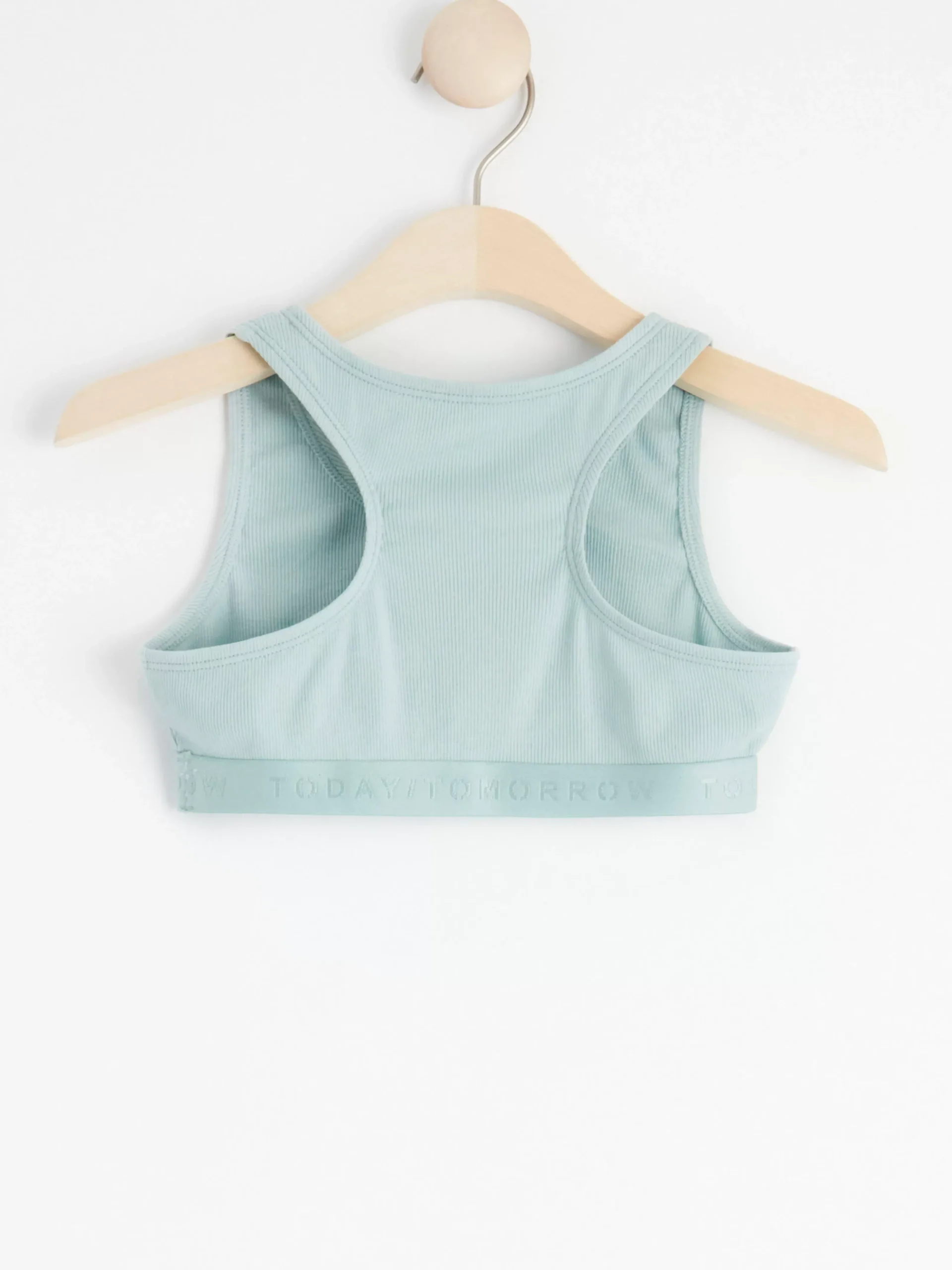 Toppar & T-Shirts>Lindex Ribbad Kort Topp Light Dusty Aqua