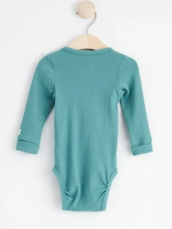 Bodies>Lindex Ribbad Omlottbody Dusty Turquoise