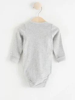 Bodies>Lindex Ribbad Omlottbody Light Grey Melange