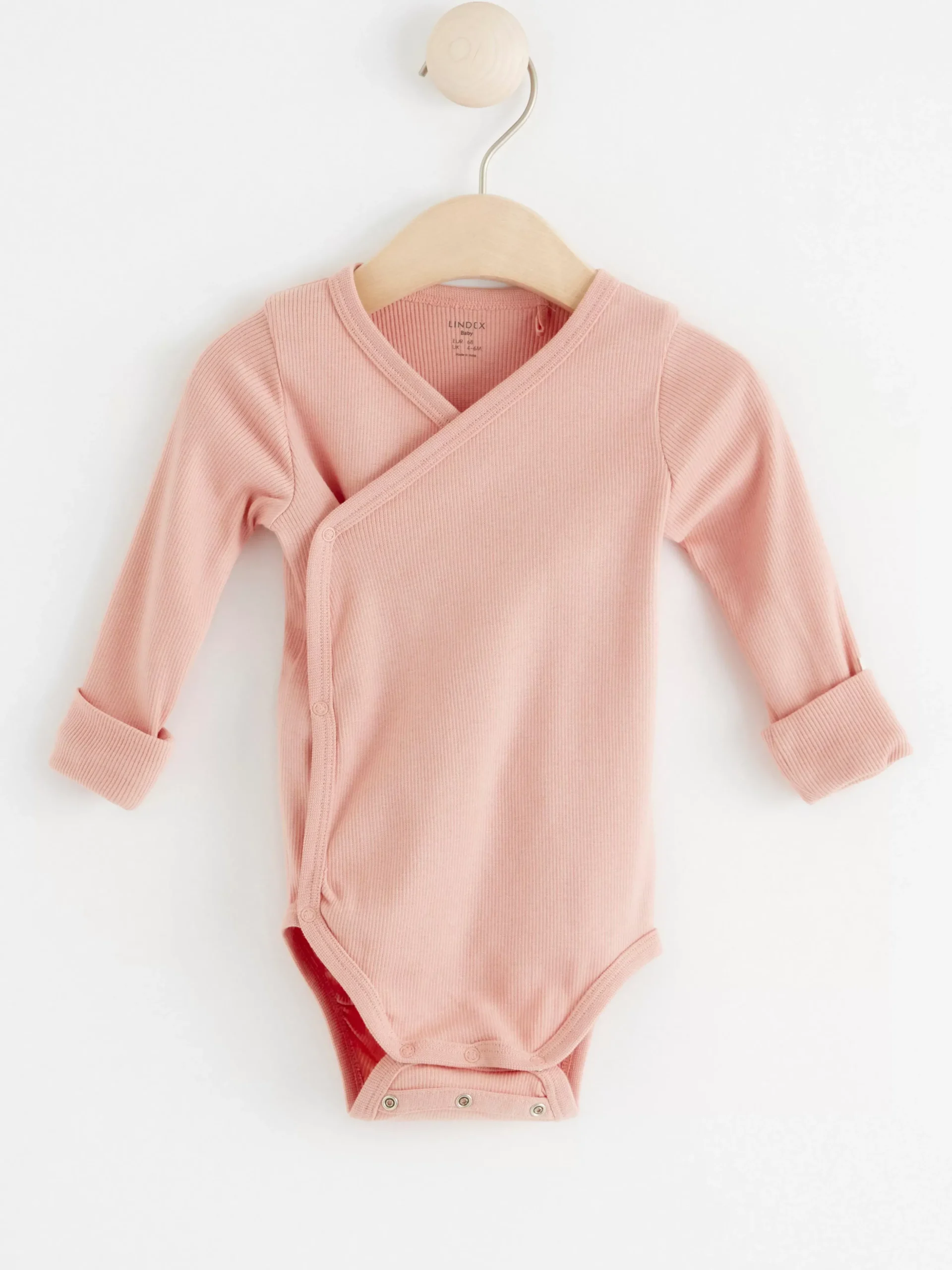 Bodies>Lindex Ribbad Omlottbody Pink