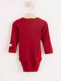 Bodies>Lindex Ribbad Omlottbody Dark Dusty Red