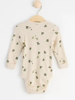 Bodies>Lindex Ribbad Omlottbody Med Klover Light Beige