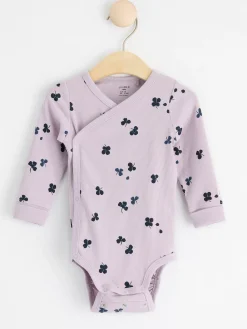 Bodies>Lindex Ribbad Omlottbody Med Klover Light Lilac