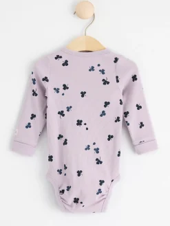 Bodies>Lindex Ribbad Omlottbody Med Klover Light Lilac