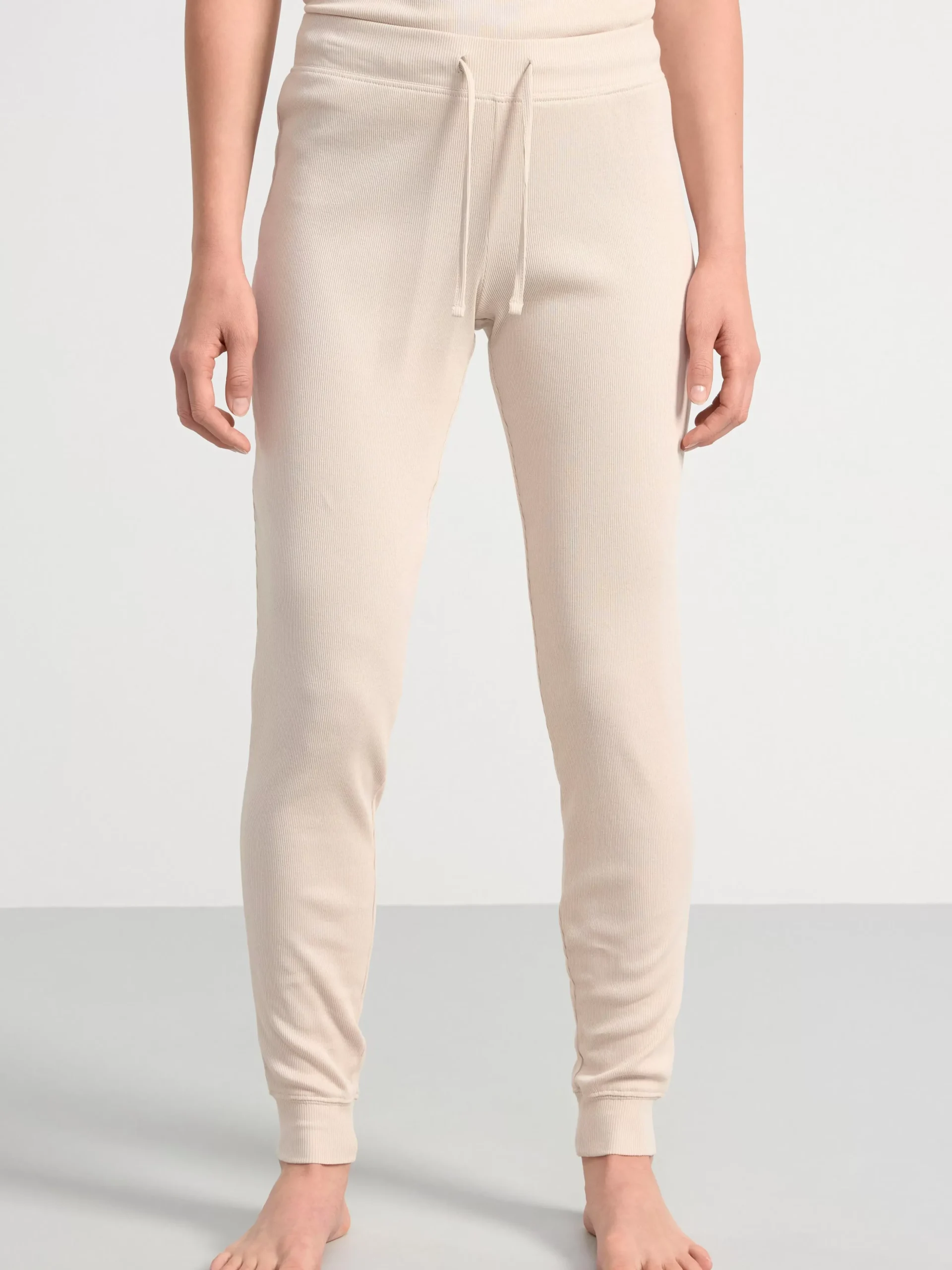 Nattplagg>Lindex Ribbad Pyjamasbyxa Light Beige