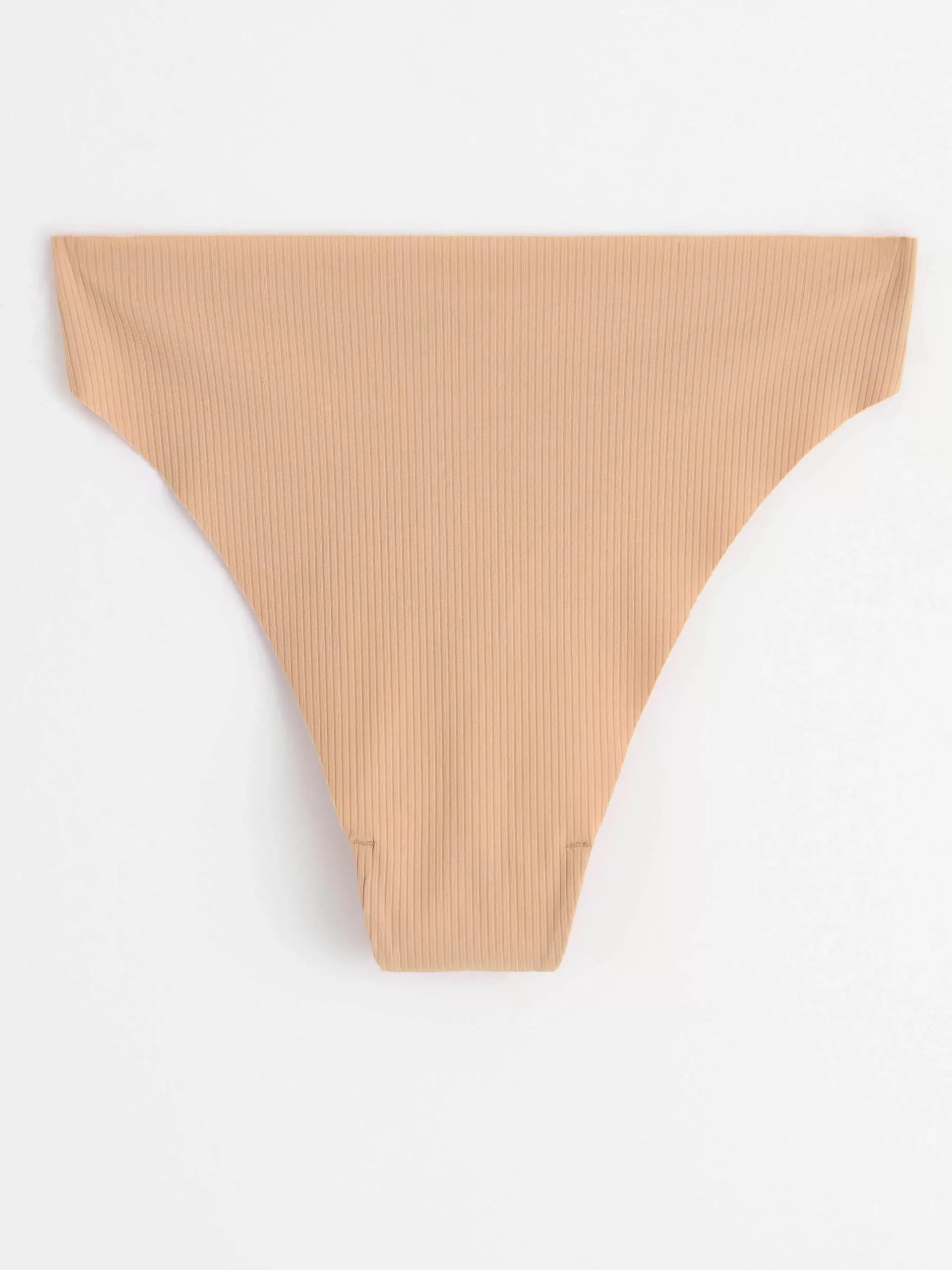 Trosor>Lindex Ribbad Seamless Stringtrosa High Waist Beige