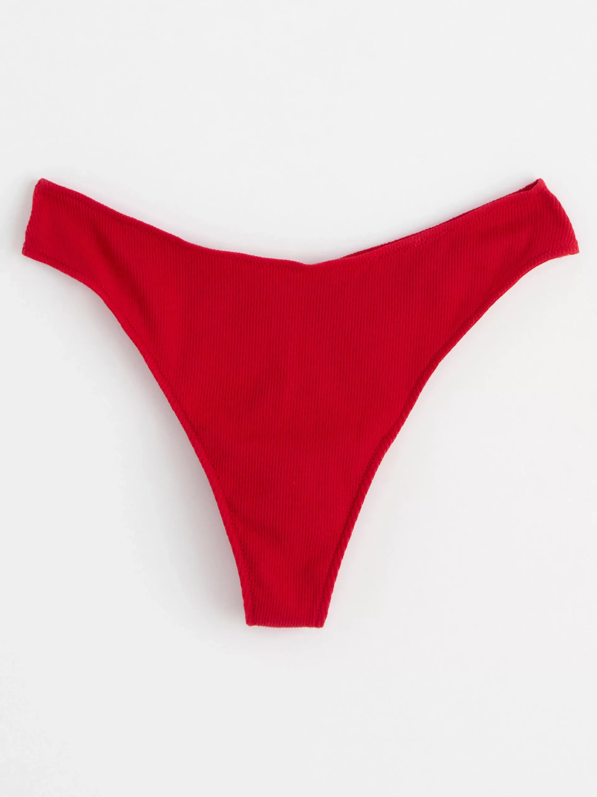 Trosor>Lindex Ribbad Stringtrosa Med Lag Midja Red