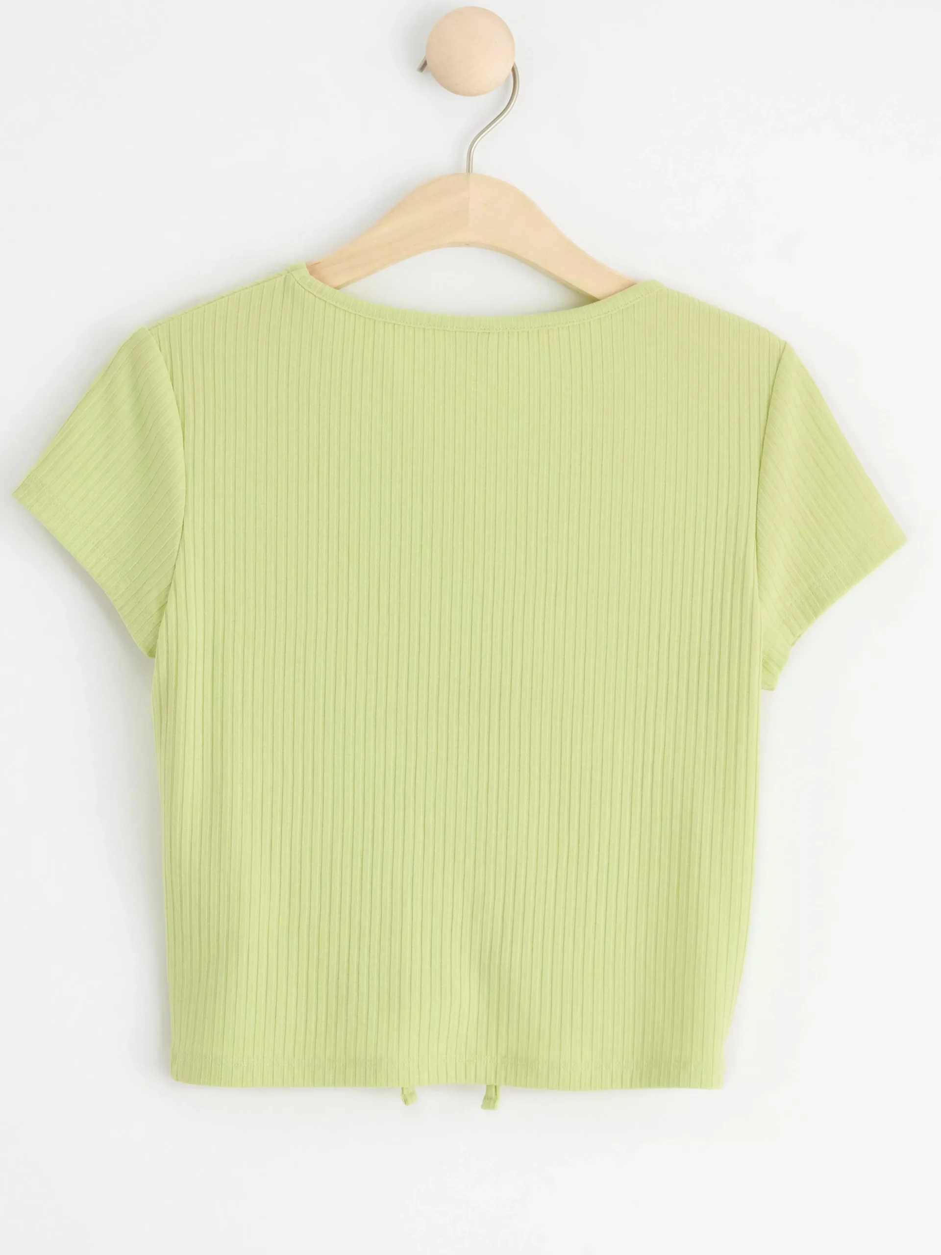 Toppar & T-Shirts>Lindex Ribbad Topp Med Rynkdetaljer Framtill Light Green