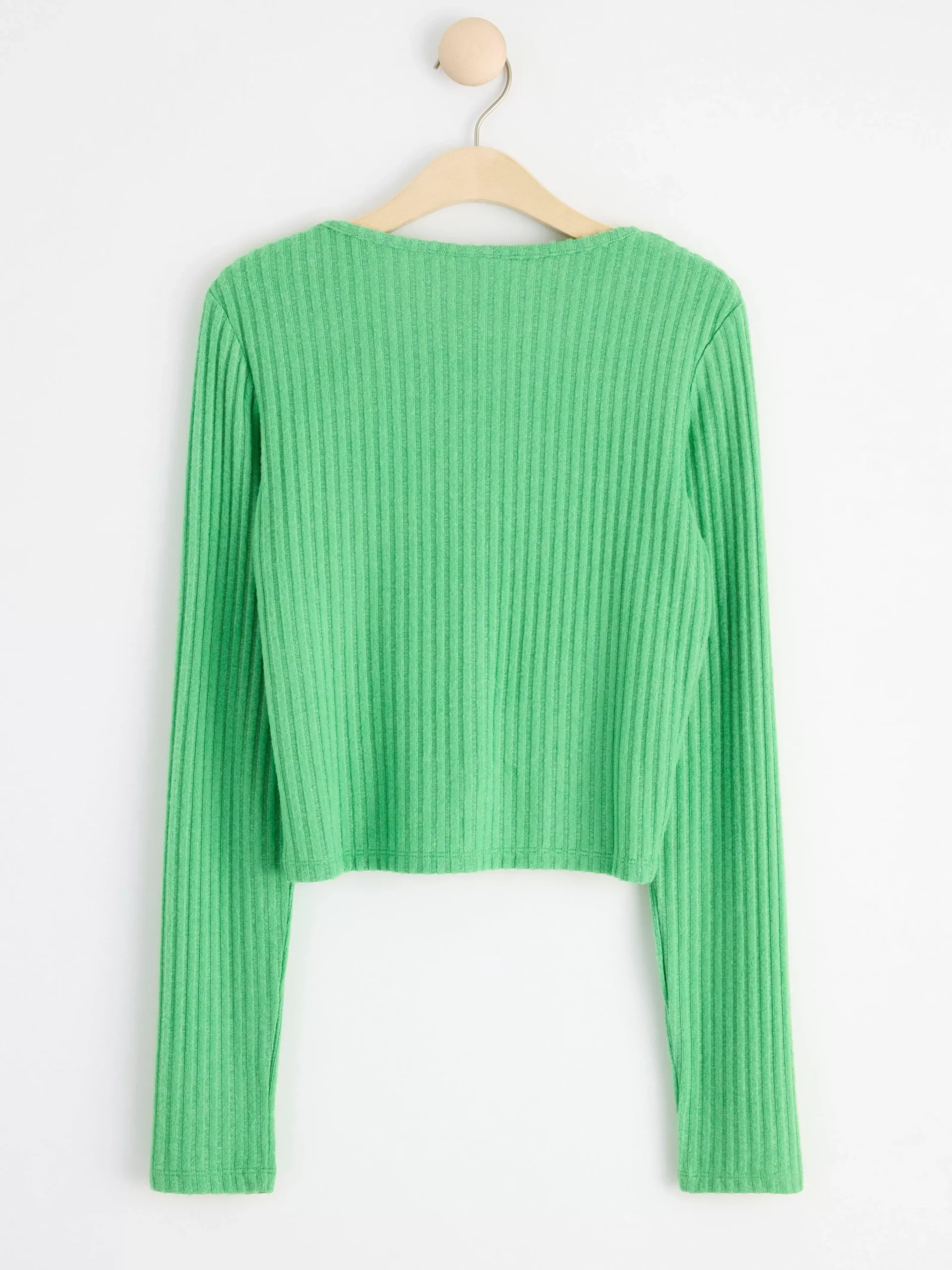 Toppar & T-Shirts>Lindex Ribbad Topp Med Rynkdetalj Green