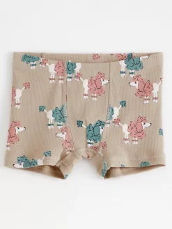 Underkläder>Lindex Ribbade Boxershorts Med Pudlar Beige