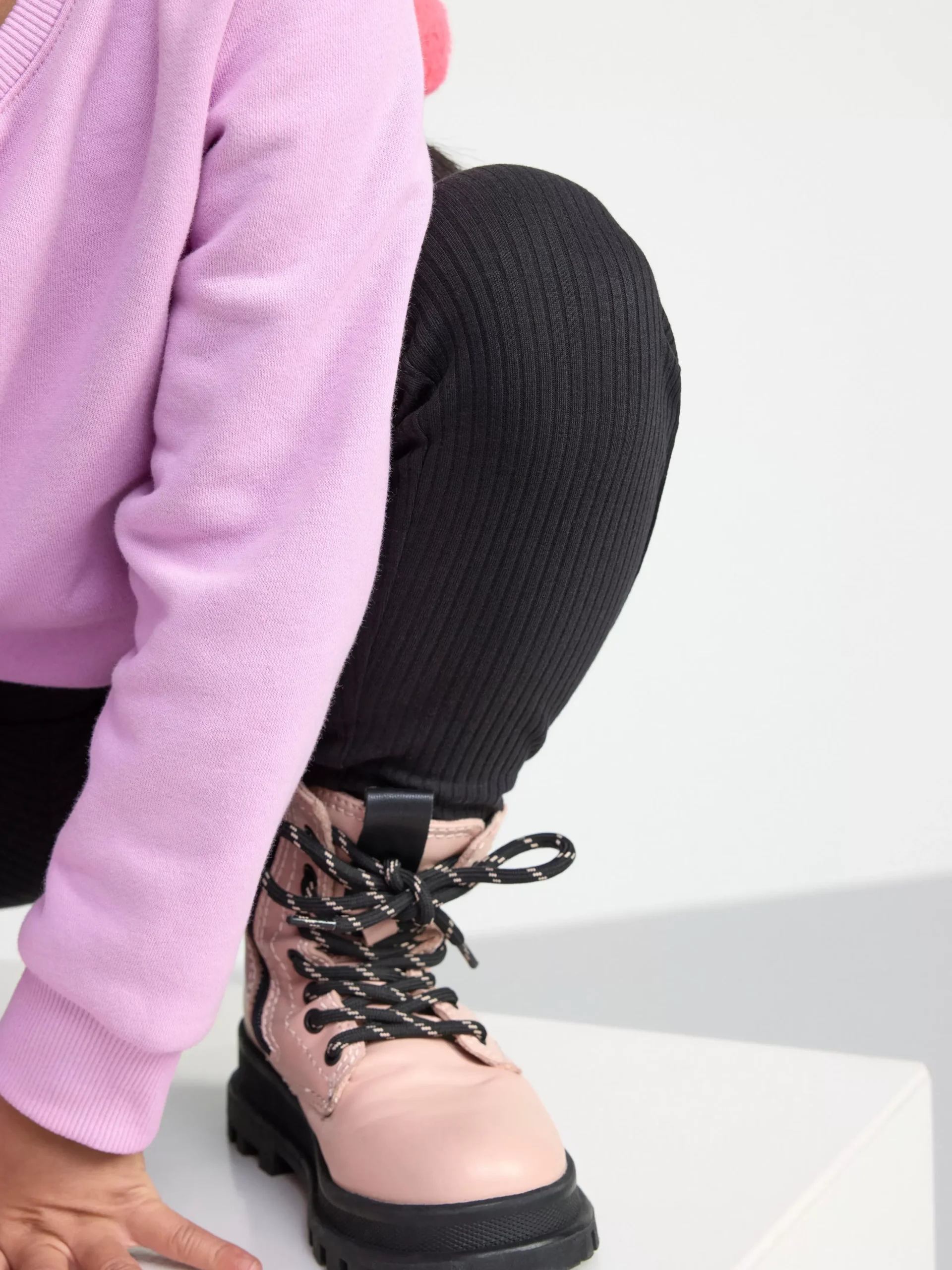 Byxor & Leggings>Lindex Ribbade Leggings Black