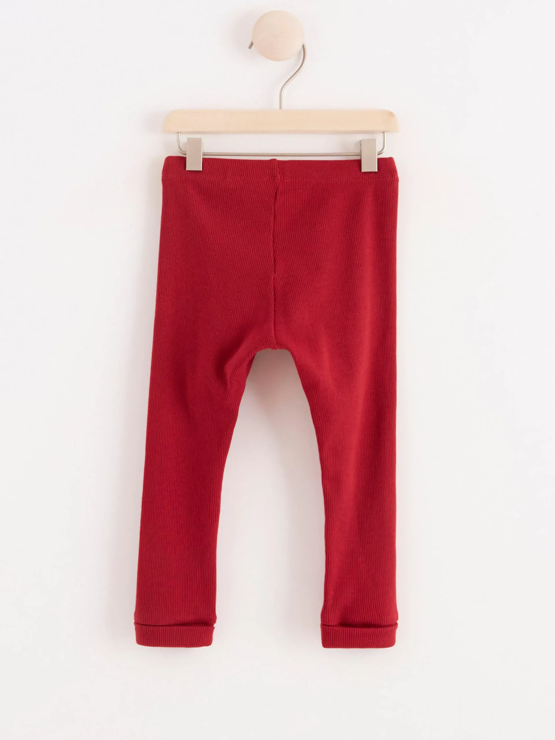 Byxor & Leggings>Lindex Ribbade Leggings Dark Dusty Red