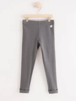 Byxor & Leggings>Lindex Ribbade Leggings Dark Dusty Grey