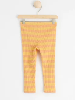 Byxor & Leggings>Lindex Ribbade Leggings Med Rander Light Dusty Yellow