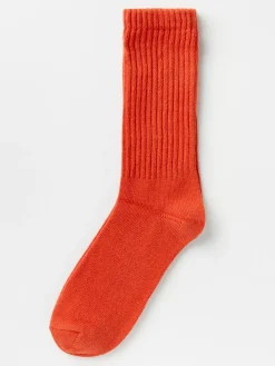 Strumpor>Lindex Ribbade Strumpor I Bomullsblandning Dark Orange