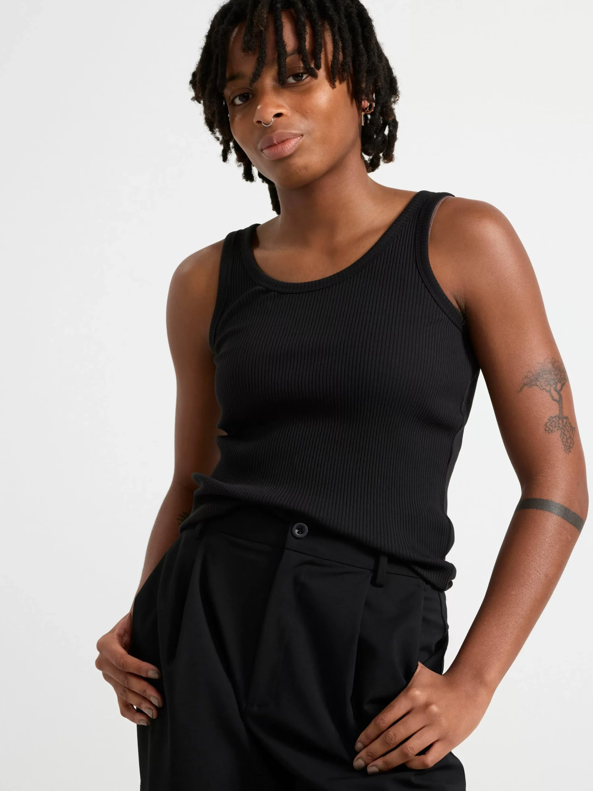 Toppar & T-Shirts>Lindex Ribbat Linne Black