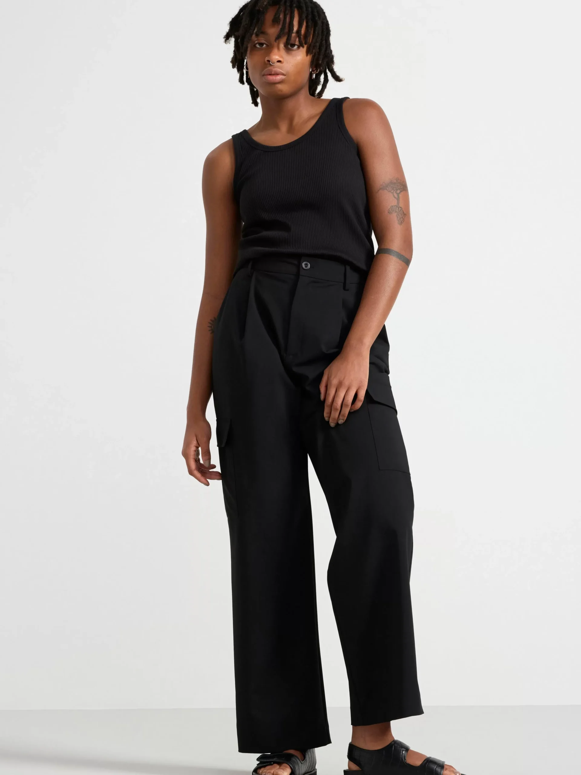 Toppar & T-Shirts>Lindex Ribbat Linne Black