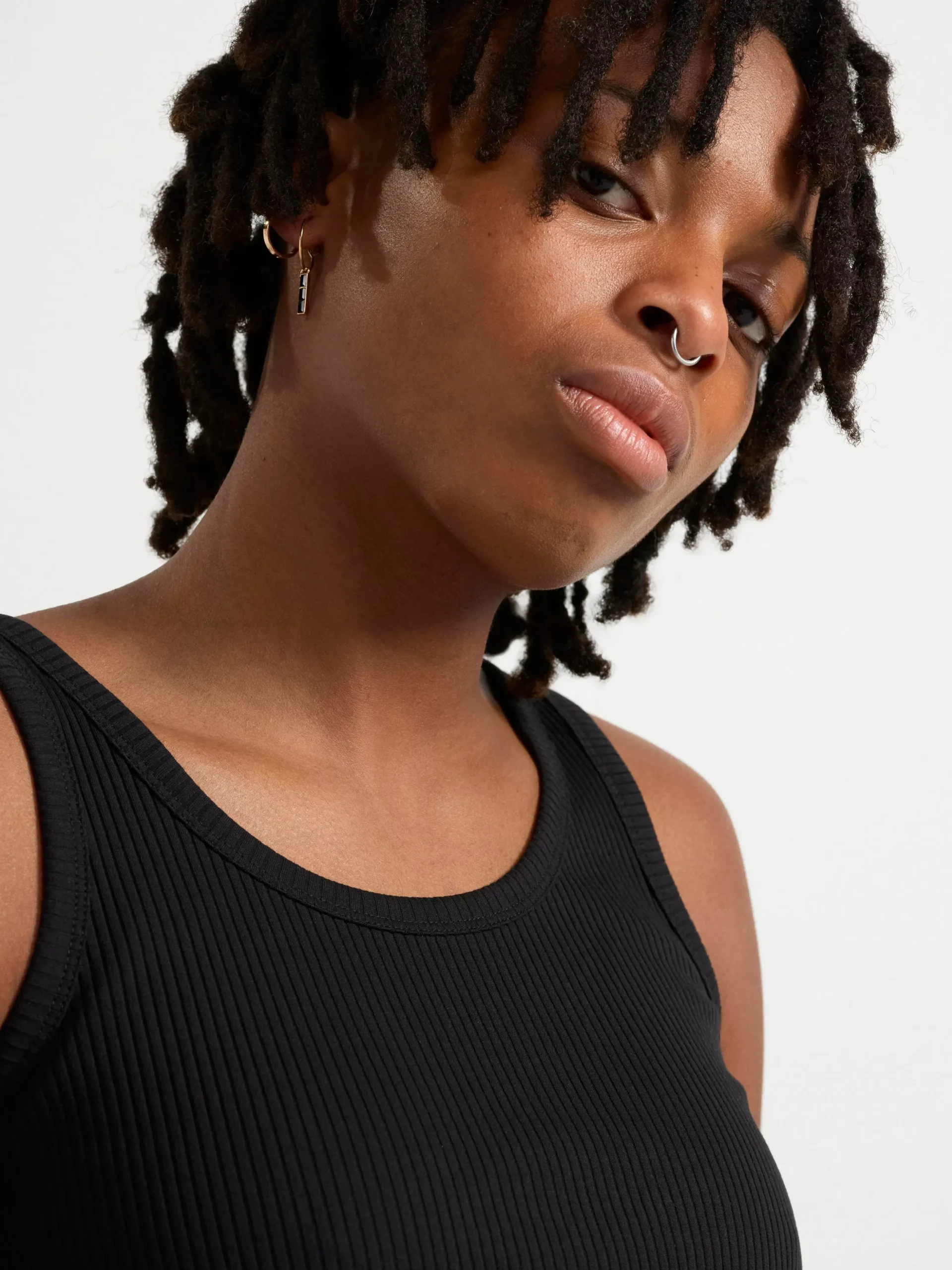 Toppar & T-Shirts>Lindex Ribbat Linne Black