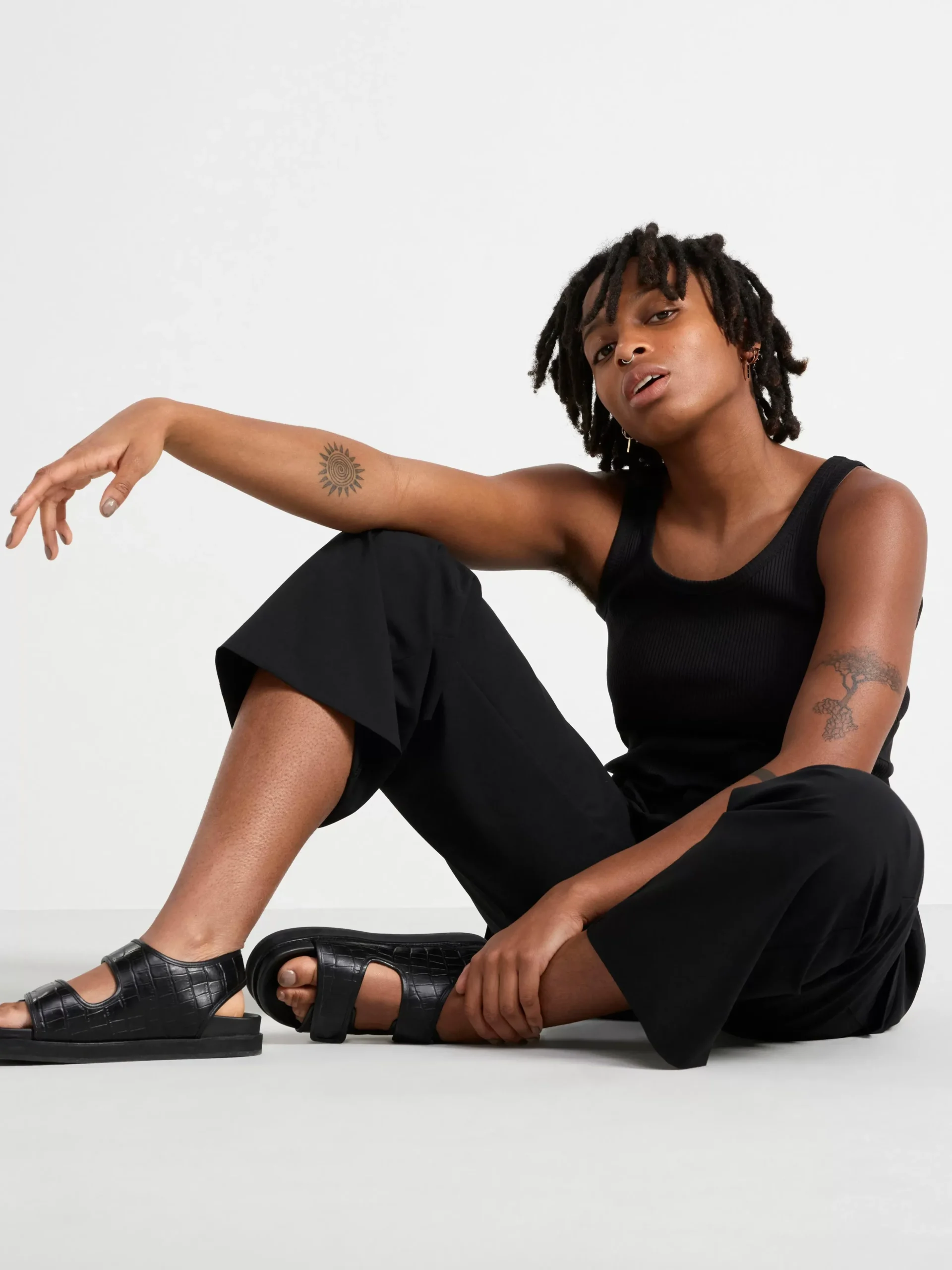 Toppar & T-Shirts>Lindex Ribbat Linne Black