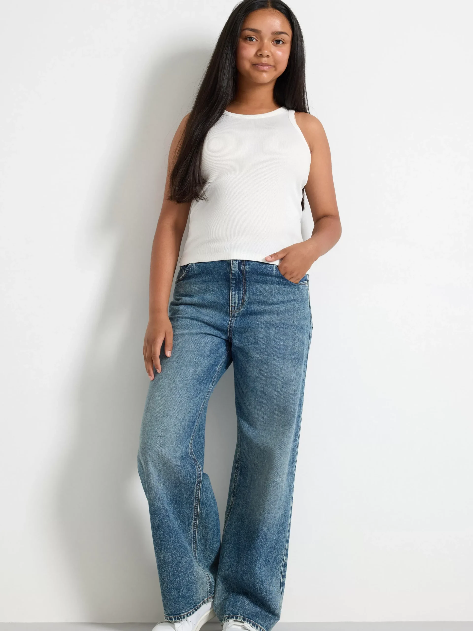 Toppar & T-Shirts>Lindex Ribbat Linne Off White