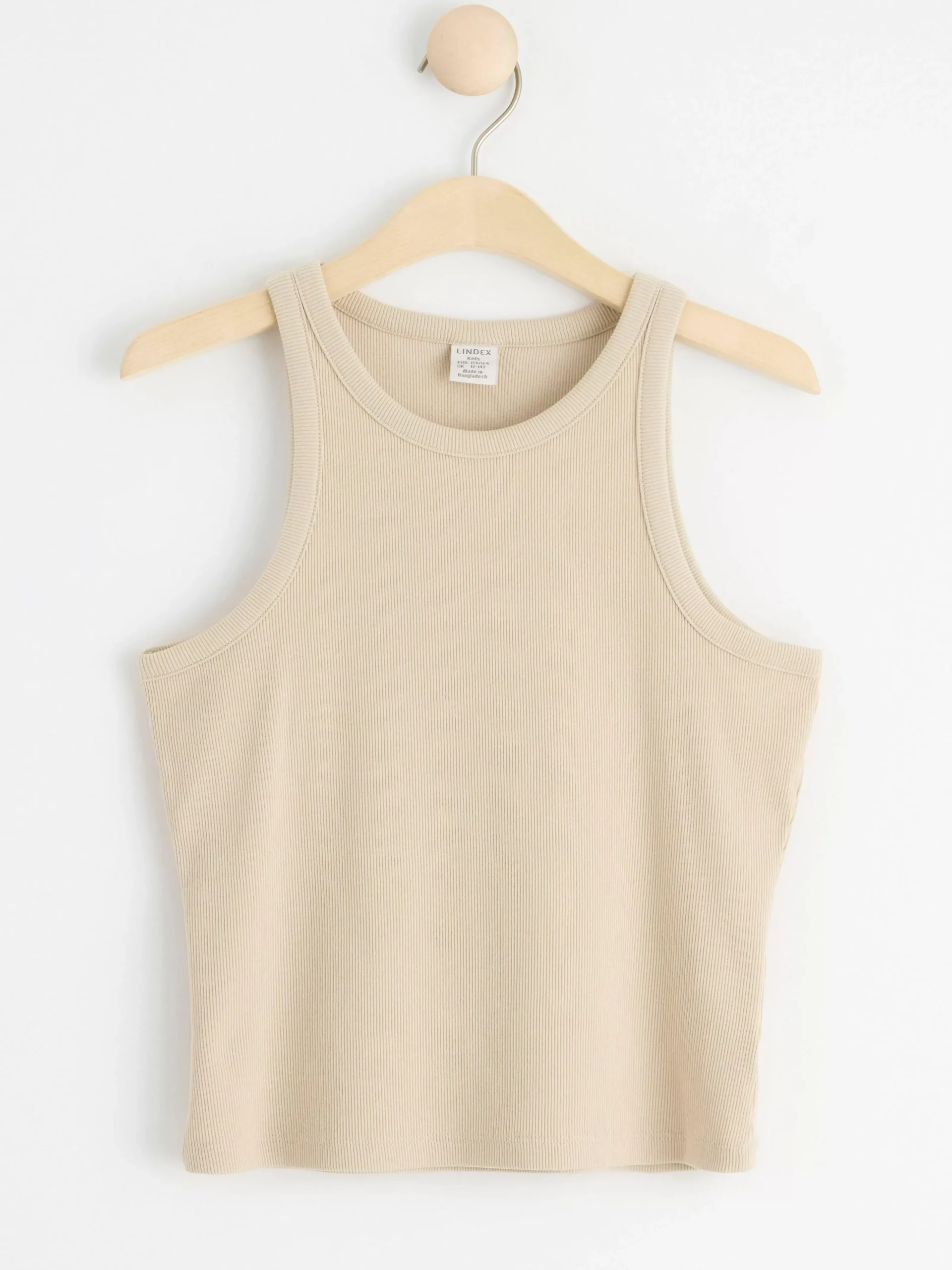 Toppar & T-Shirts>Lindex Ribbat Linne Light Beige