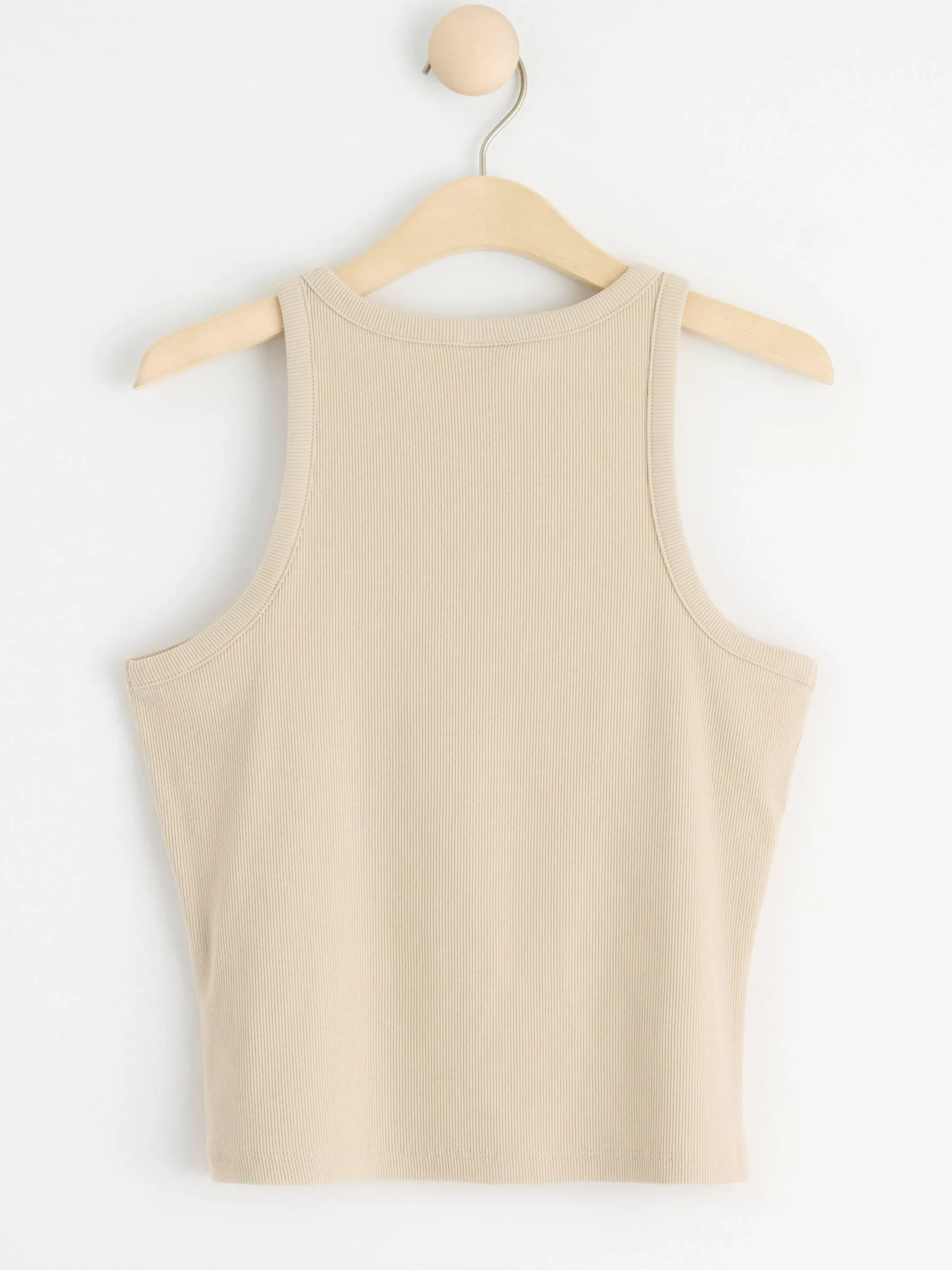 Toppar & T-Shirts>Lindex Ribbat Linne Light Beige
