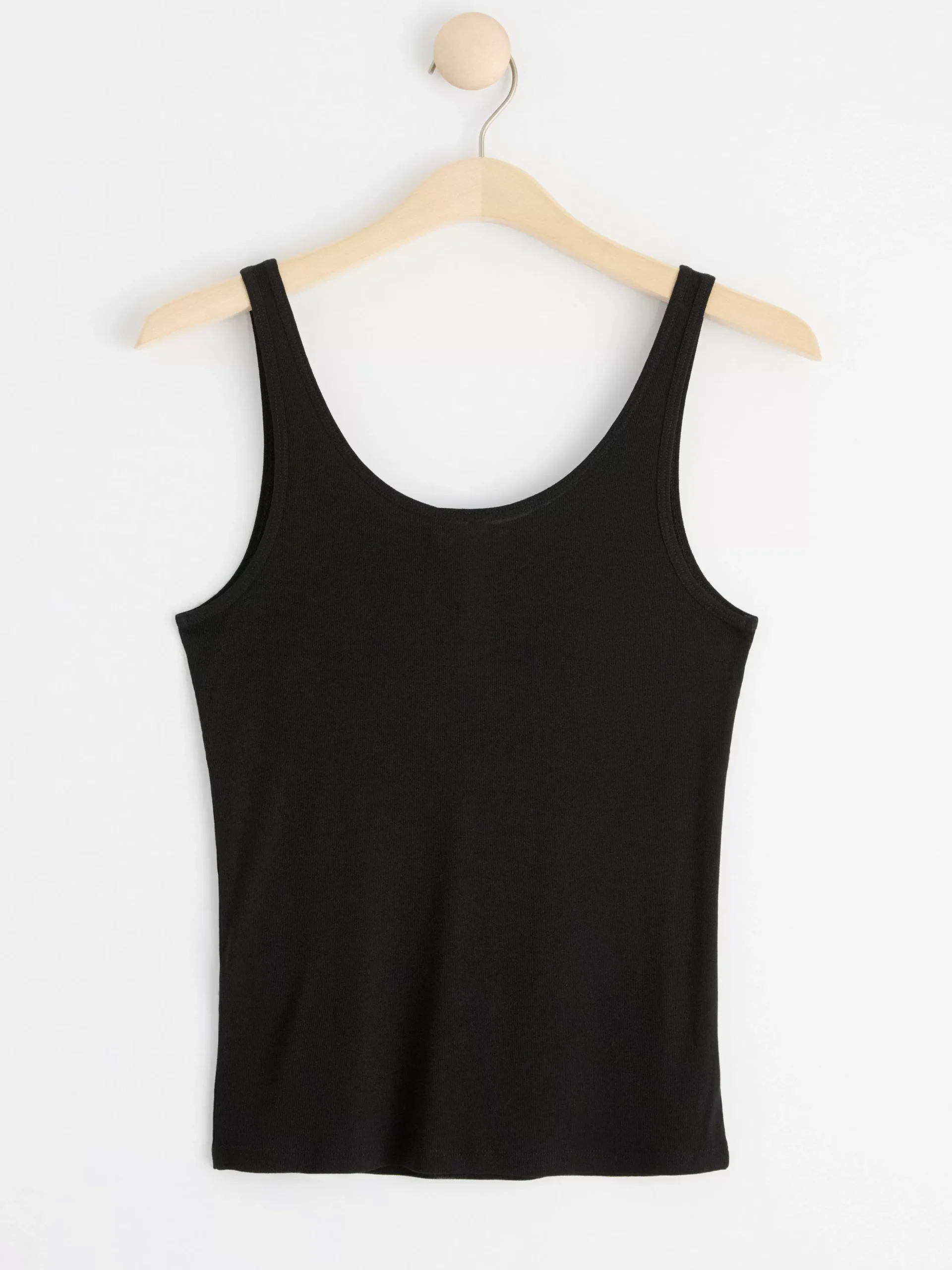 Toppar & T-Shirts>Lindex Ribbat Linne Med Knappsla Black
