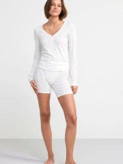 Nattplagg>Lindex Ribbat Pyjamasset Off White