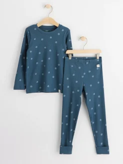Set>Lindex Ribbat Set Med Langarmad Topp Och Leggings Dark Blue