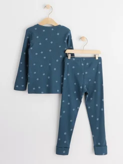Set>Lindex Ribbat Set Med Langarmad Topp Och Leggings Dark Blue